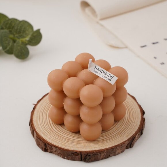 ✨ Aesthetic Bubble Cube Candle 🕯️ Soy Wax Scented Home Decor Gift - Picture 5 of 14